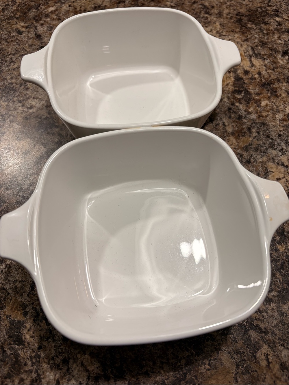 Corningware White Ceramic Square Baking Dishes with Side Handles (Set of 2)